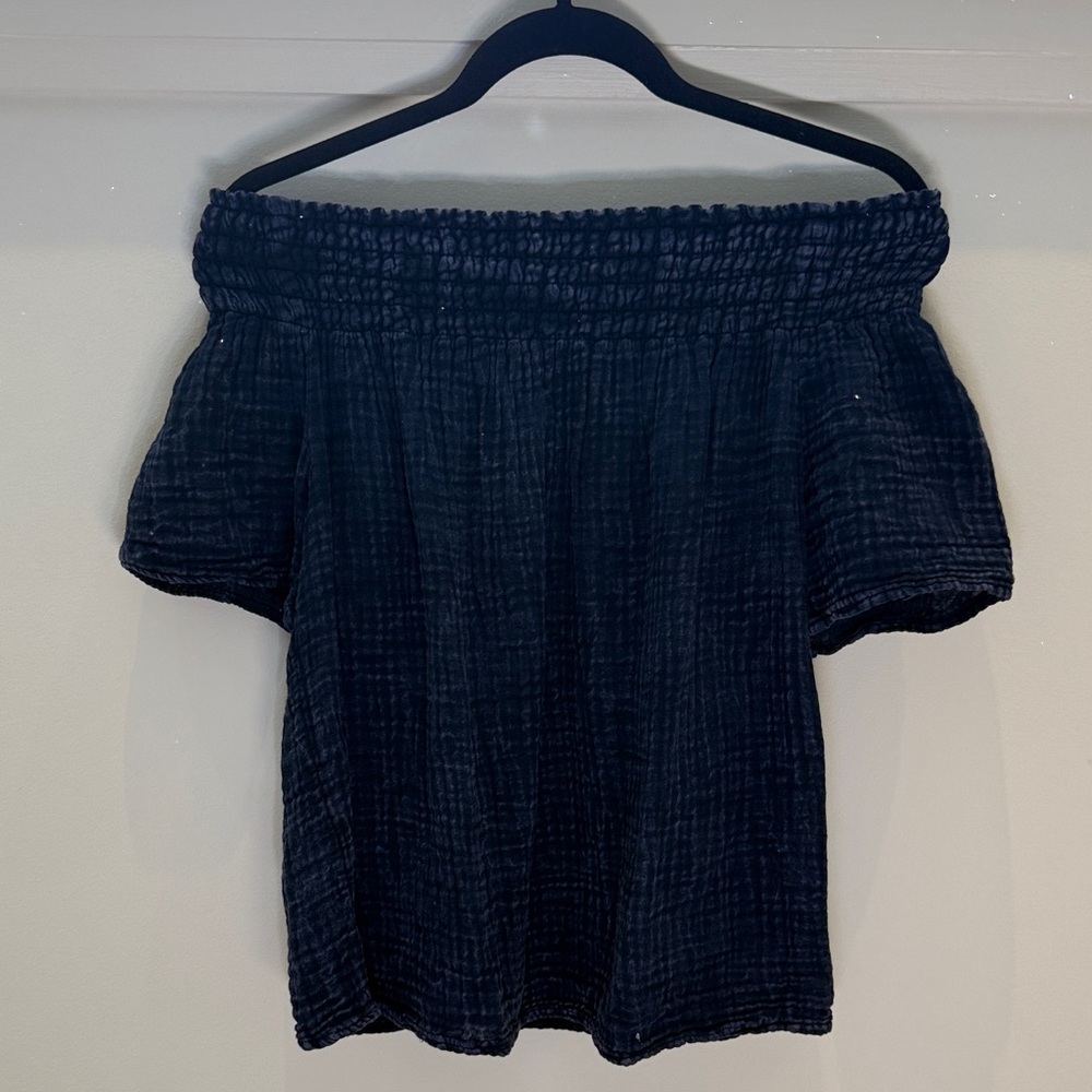 Michael Stars Navy Off-Shoulder Blouse